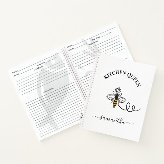 Recipe naam keukenkok koningin notitieboek (Binnen)