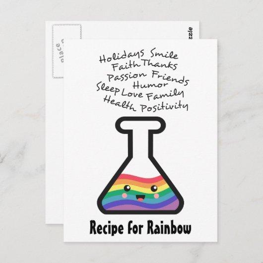 Recipe om uw eigen regenboog in een bekerglas te m briefkaart (Voorkant / Achterkant)