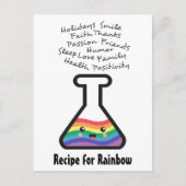 Recipe om uw eigen regenboog in een bekerglas te m briefkaart (Voorkant)