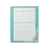 Recipe Page Aqua Sand Dollar en Lace Notitieblok (Linkerzijde)