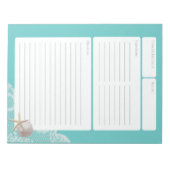 Recipe Page Aqua Sand Dollar en Lace Notitieblok (Voorkant)