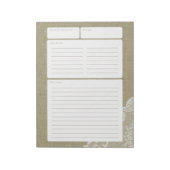 Recipe Page Burlap en Lace Notitieblok (Linkerzijde)