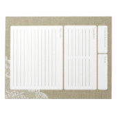 Recipe Page Burlap en Lace Notitieblok (Voorkant)