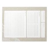 Recipe Page Light Burlap en Lace Notitieblok (Voorkant)