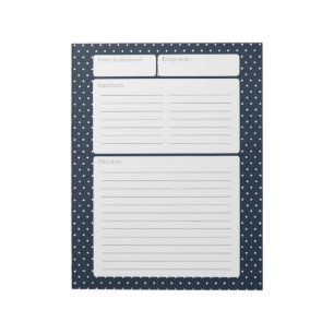 Recipe Page Navy Blue en Polka Dots Notitieblok