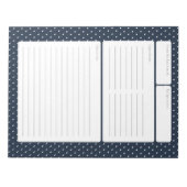 Recipe Page Navy Blue en Polka Dots Notitieblok (Voorkant)