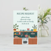 RECIPE REQUEST Bridal Shower Cute Recipe Request Informatiekaartje (Staand voorkant)