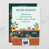 RECIPE REQUEST Bridal Shower Cute Recipe Request Informatiekaartje (Voorkant / Achterkant)