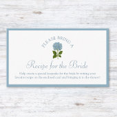 Recipe Request Card for Bridal Shower Dusty Blue Informatiekaartje