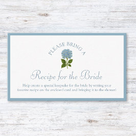Recipe Request Card for Bridal Shower Dusty Blue Informatiekaartje