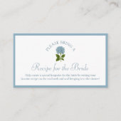 Recipe Request Card for Bridal Shower Dusty Blue Informatiekaartje (Voorkant)