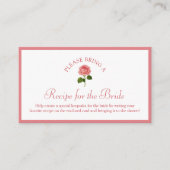 Recipe Request Card for Bridal Shower Dusty Rose Informatiekaartje (Voorkant)