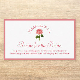 Recipe Request Card for Bridal Shower Dusty Rose Informatiekaartje