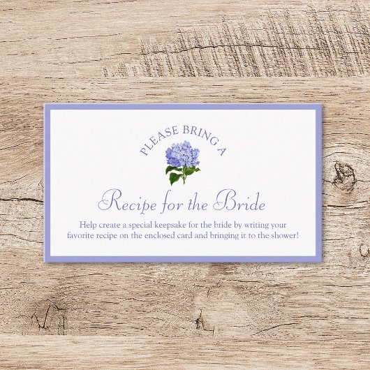 Recipe Request Card for Bridal Shower Elegant Chic Informatiekaartje