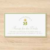 Recipe Request Card for Bridal Shower Sage Daisy Informatiekaartje