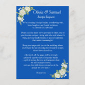 Recipe Request - Cobalt Blue & White Roses Wedding Informatiekaartje (Voorkant)