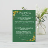 Recipe Request - Emerald Green & Gold Informatiekaartje (Staand voorkant)