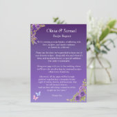 Recipe Request - Purple Mauve Flowers & White Informatiekaartje (Staand voorkant)