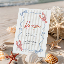 Recipe She’s a Catch Coastal Bridal Shower Reclamebord Met Voetstuk