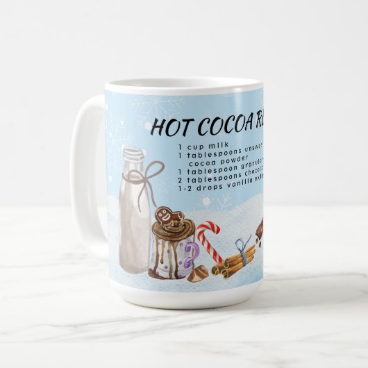 Recipe van chocolade voor warmloopcacao koffiemok (Voorkant links)