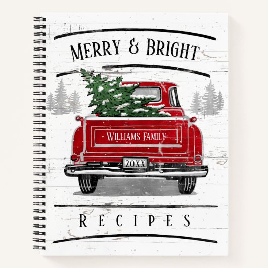 Recipe van de  Red Truck Kerstboom Notitieboek (Voorkant)
