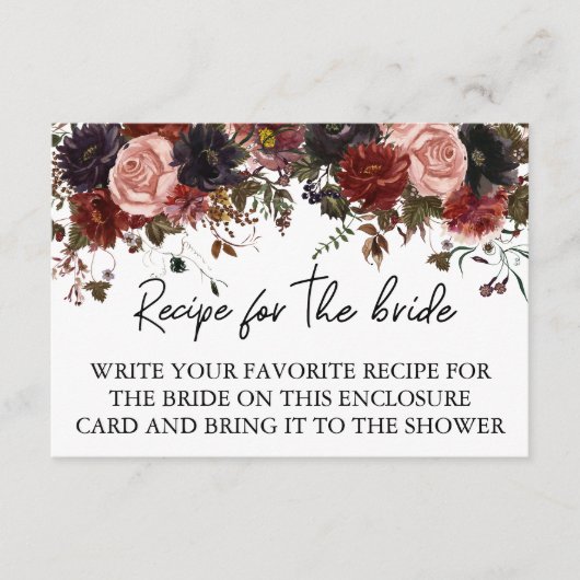 Recipe voor bruid Vrijgezellenfeest Autumn Hallowe Informatiekaartje (Voorkant)