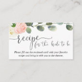 Recipe voor de bruidtussenvoegsel roze groene flor informatiekaartje (Voorkant)