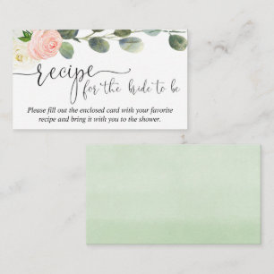 Recipe voor de bruidtussenvoegsel roze groene flor informatiekaartje