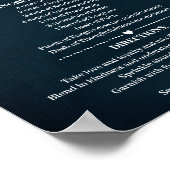 Recipe voor Happy Marriage Wedding Gift Wine Navy Poster (Hoek)