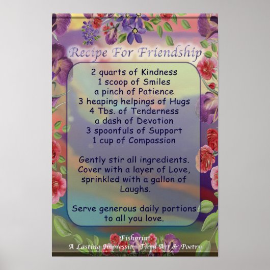 Recipe voor Poster vriendschap (Voorkant)