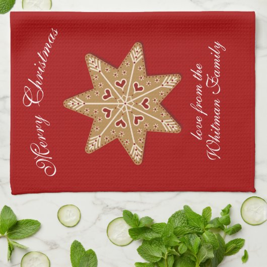 Recipe voor prettige kerstdagen theedoek (Gevouwen)