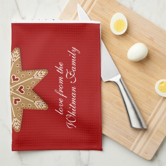 Recipe voor prettige kerstdagen theedoek (Quarter Fold)