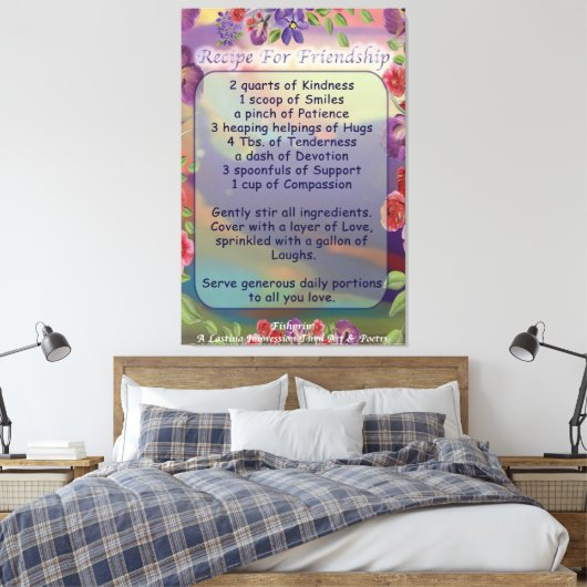 Recipe voor vriendschap canvas afdruk (Insitu (Slaapkamer))