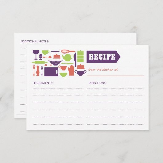 Recipenkaart (Voorkant / Achterkant)