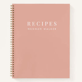 Recipes | Elegant Blush Pink Feminine Recipe Notitieboek