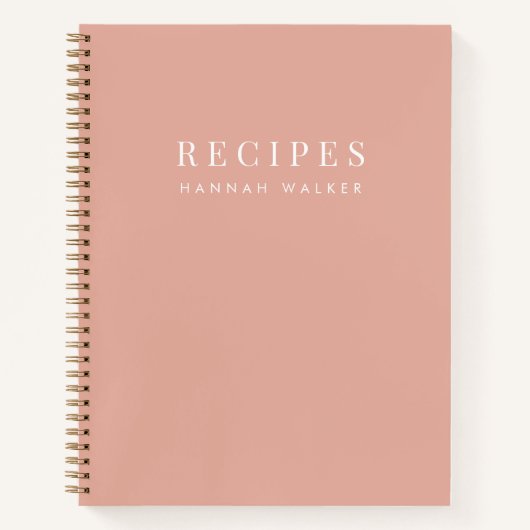 Recipes | Elegant Blush Pink Feminine Recipe Notitieboek (Voorkant)