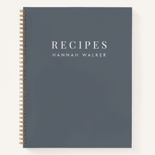 Recipes | Elegant Chic Stone Grey Sophisticated Notitieboek (Voorkant)