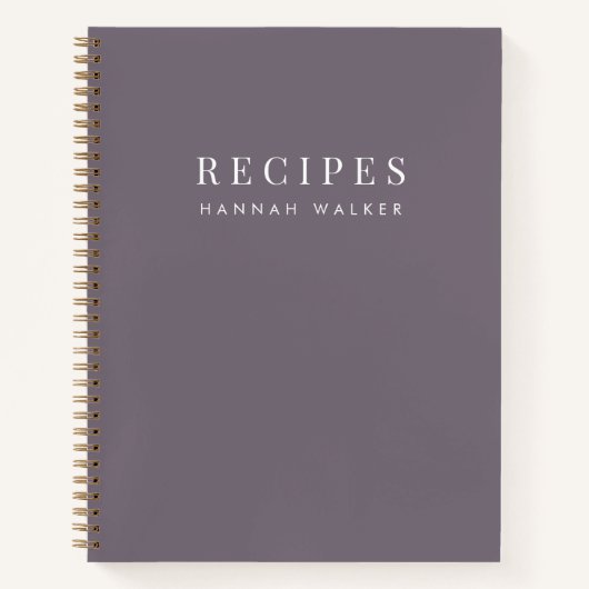 Recipes | Elegant minimaal verfijnd Paars Notitieboek (Voorkant)