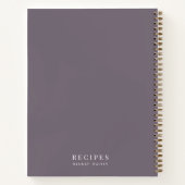 Recipes | Elegant minimaal verfijnd Paars Notitieboek (Achterkant)