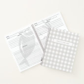Recipes | Gingham Pattern Grey and White Notitieboek (Binnen)