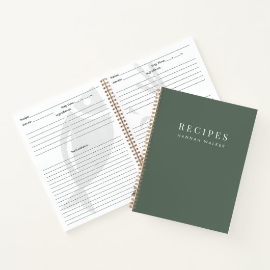 Recipes | Minimalistisch milieuvriendelijk bosgebi Notitieboek (Binnen)
