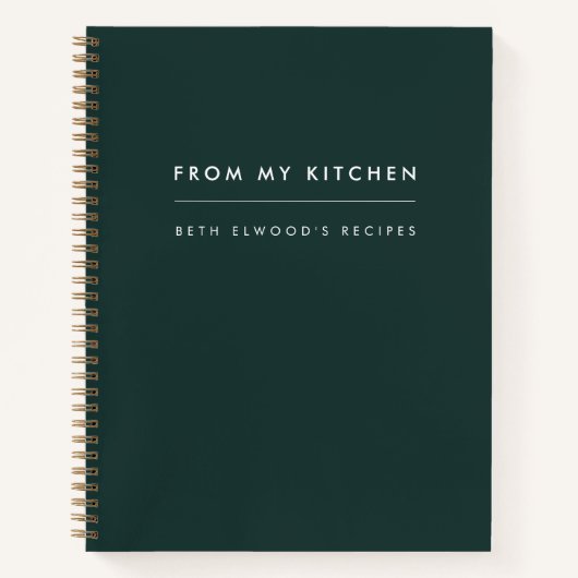Recipes | Modern Trendy Dark Green uit mijn keuken Notitieboek (Voorkant)