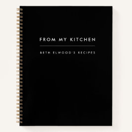 Recipes | Modern zwart stijlvol uit mijn keuken Notitieboek