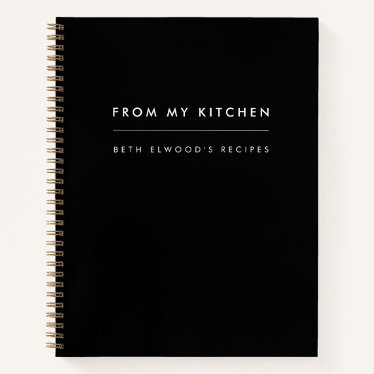 Recipes | Modern zwart stijlvol uit mijn keuken Notitieboek (Voorkant)