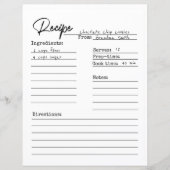 Recipes, Recipe card, Recipe insert (Voorkant)
