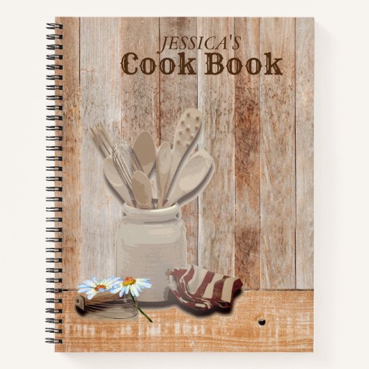 Recipes Rustic Kitchen Daisy Personalized Notitieboek (Voorkant)