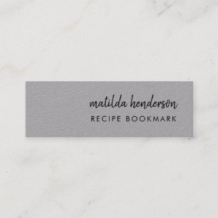 Recipieboek   Grijze minikaart voor Bladwijzer Mini Visitekaartje
