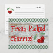 Recipiekaart voor verse kersen briefkaart (Voorkant / Achterkant)