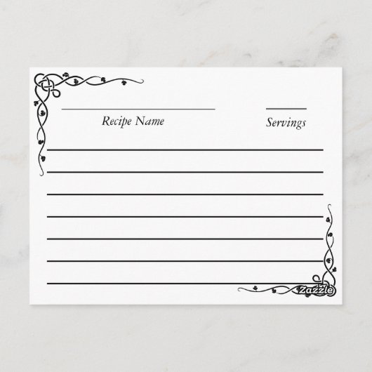 Recipiekaarten Briefkaart (Achterkant)