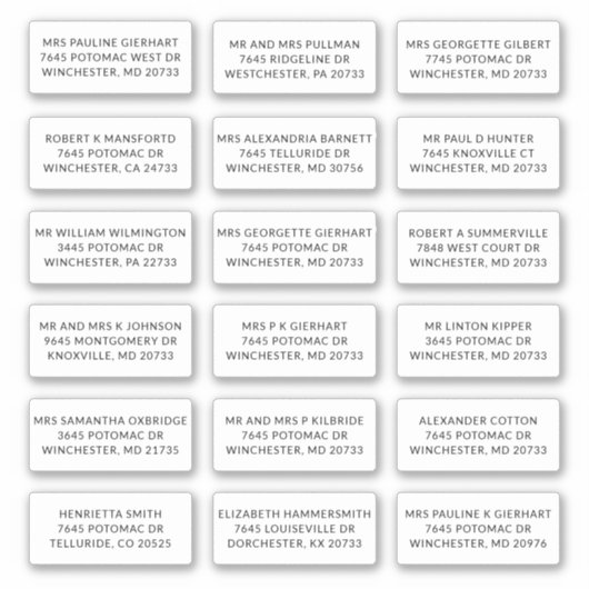 Recipient Name 18 Shipping Address Labels (Voorkant)